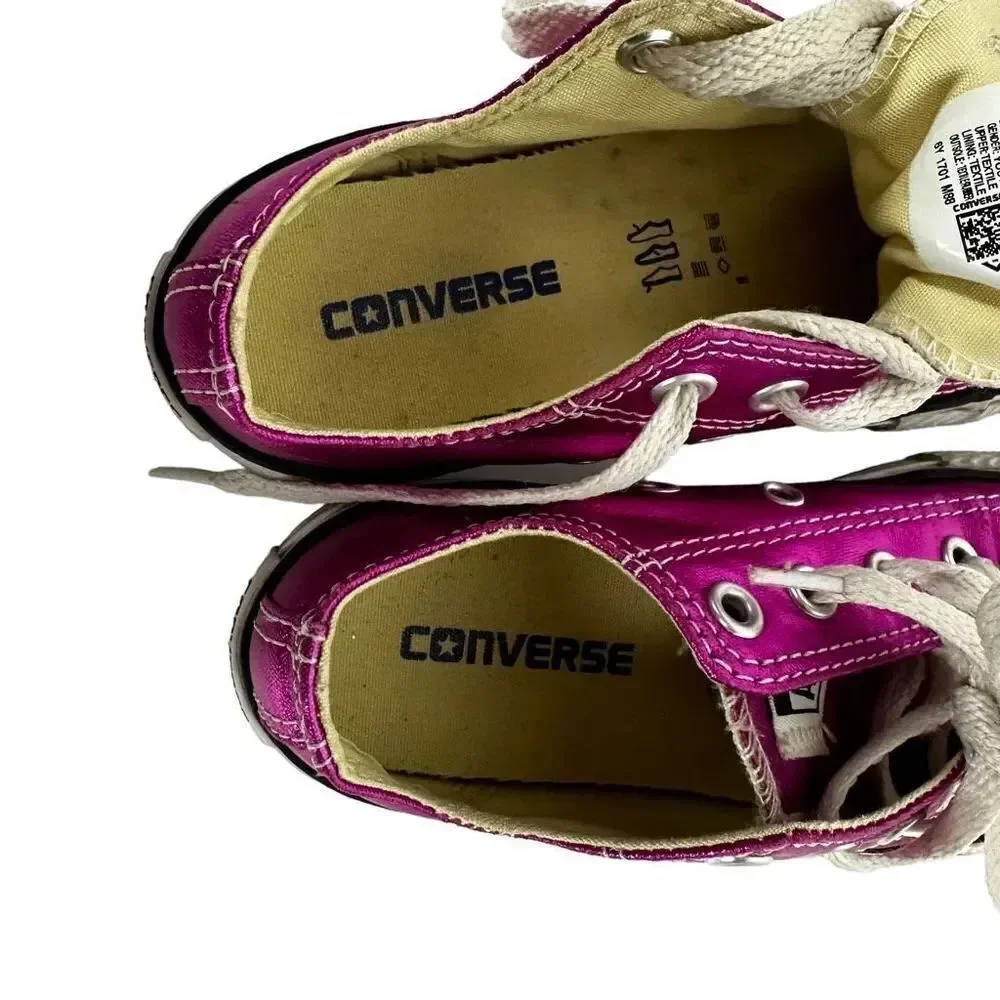 Converse All Star Dark Pink Shiny Sneakers Size 12